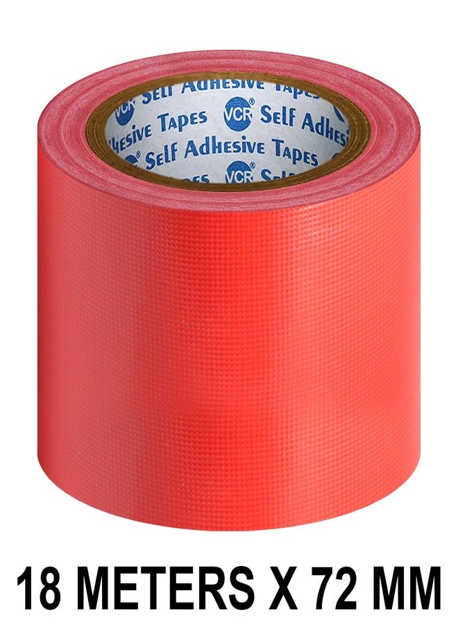 VCR Red Duct Tape - 18 Meters in Length 72mm / 3" Width - 1 Roll Per Pack - Strong Book Binding Tape - Waterproof Heavy Duty Duct Tape - Image 2